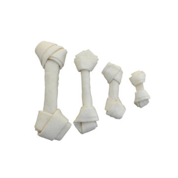customized sizes natural knotted white rawhide dog chew bone for dog
